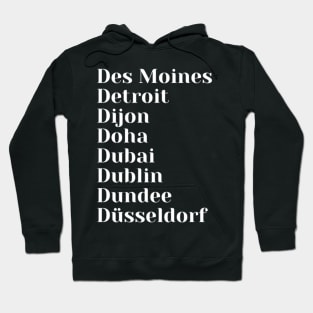 City Names starting with D, Mug, Pin, Tote, Hoodie